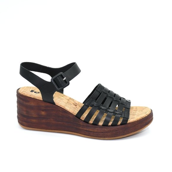NWT Korks Marley Black Strappy Sandal Sandal 10 - Picture 1 of 6